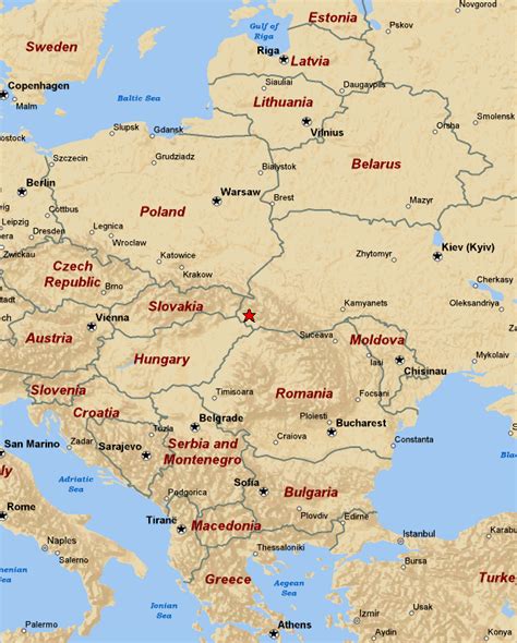 map of eastern europe with cities|Eastern Europe Physical Map .